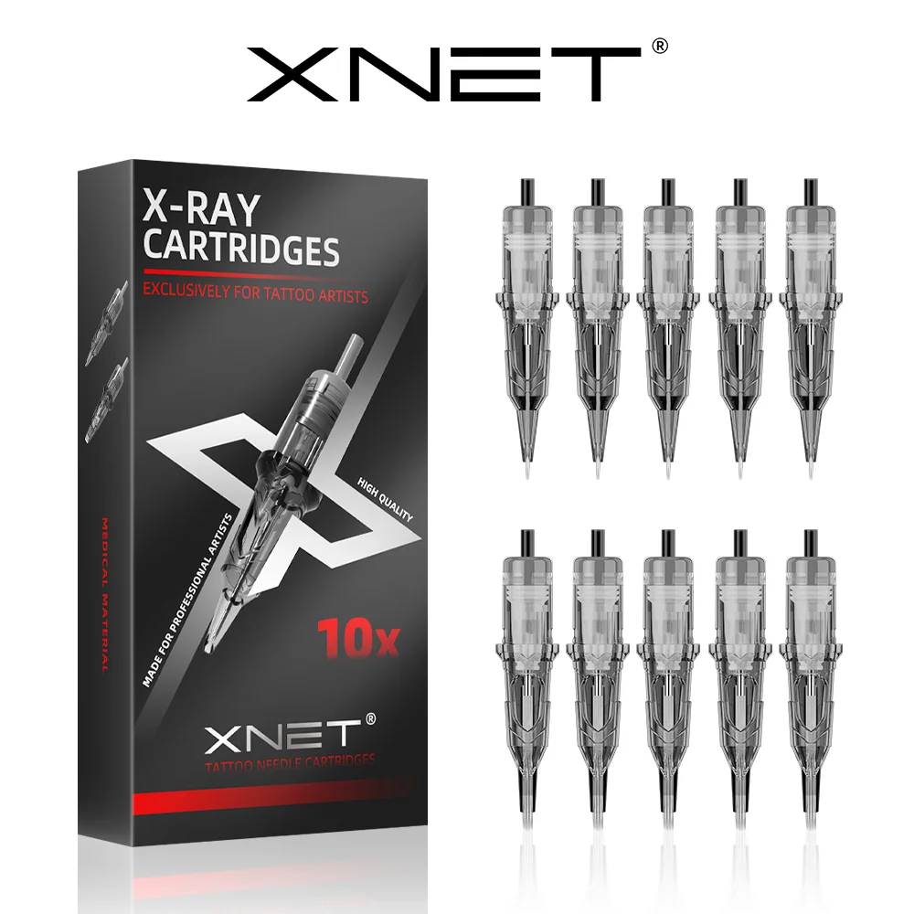 

XNET X-RAY картриджные иглы для татуировки 10 шт. круглый лайнер RM 0,3 мм/0,35 мм одноразовые стерилизованные безопасные иглы для татуировки для картриджа
