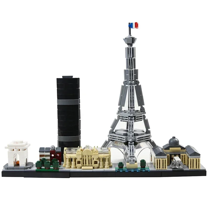Moc skyline paris arquitetura blocos de construção kit 21044 montar torre edifício tijolos cidade streetscape brinquedos para crianças presentes