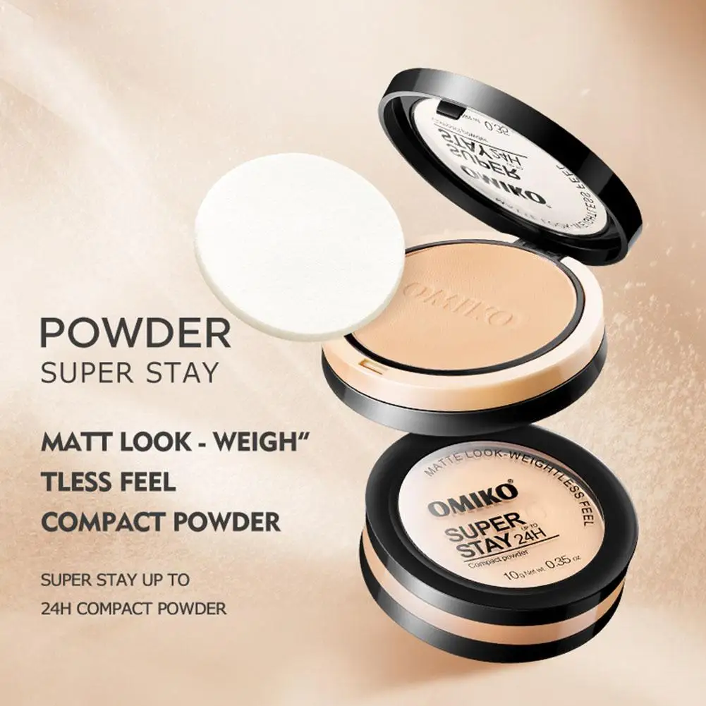 Pressed Powder Waterproof Long-lasting Full Coverage Face Compact Setting Powder Makeup Foundation Cosmetics