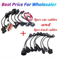 8 Pcs Car Cables + 8 Pcs Truck Cables 16PCS Full Set for VD DS150E CDP VdIJk Autocoms Pro TNESF DELPHIS ORPDC Diagnostic Tools
