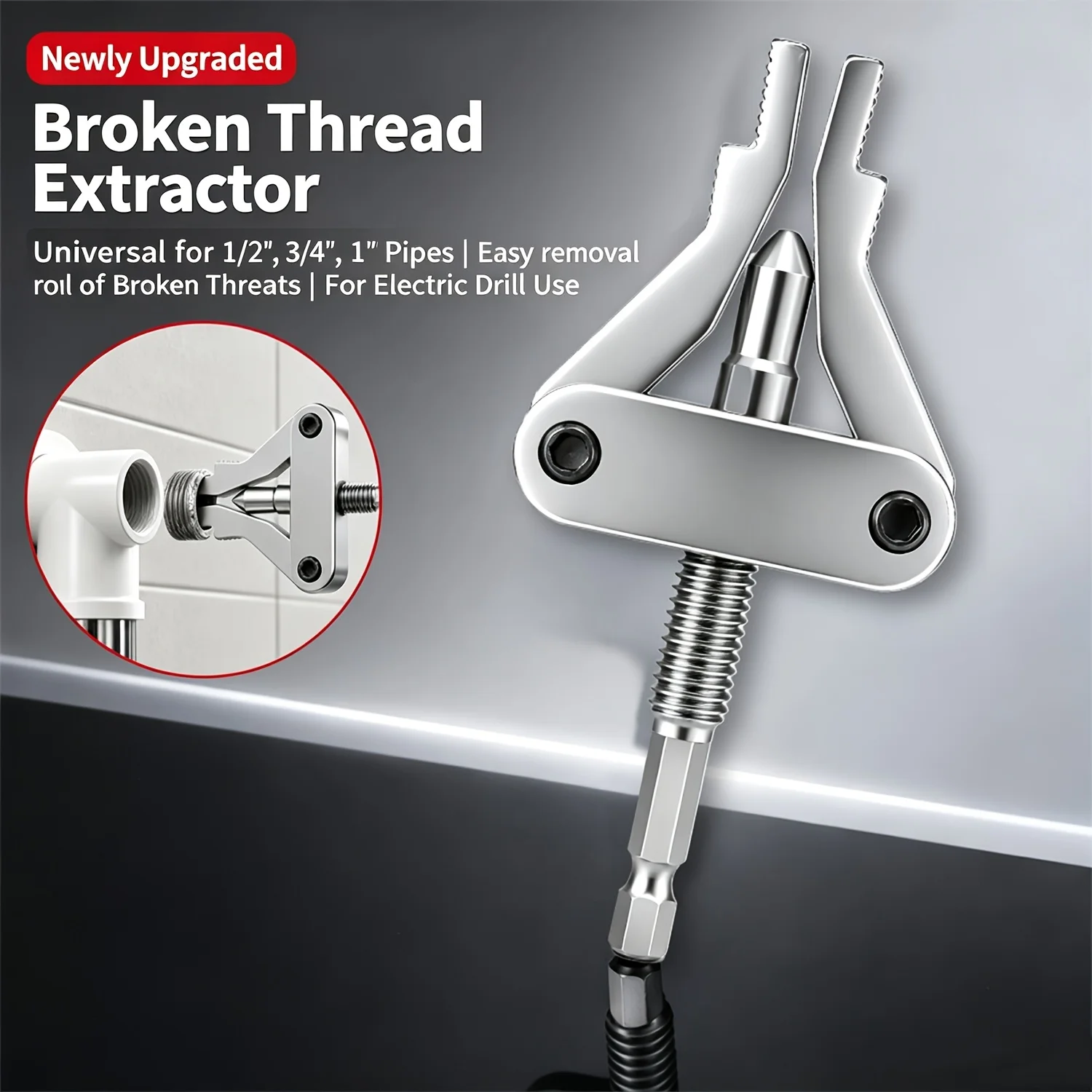 Integrated wire breaker, suitable for 1/2/3/4 1 inch pipelines, electric drill driven faucets, and angle valve maintenance tools