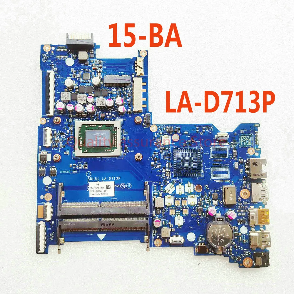 854958-601 854958-001 LA-D713P Voor HP 15-ba Laptop Moederbord Bdl51 LA-D713P Moederbord A10-9600P