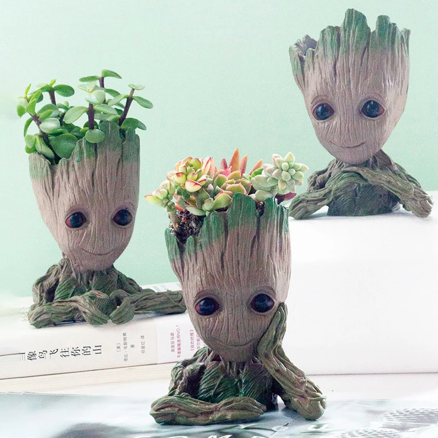 Groot figure Action Tree Man Hero Miniature Model Mini Pen Holder Simulation Flower Pot Anime Toys Christmas Kids Toys Gifts