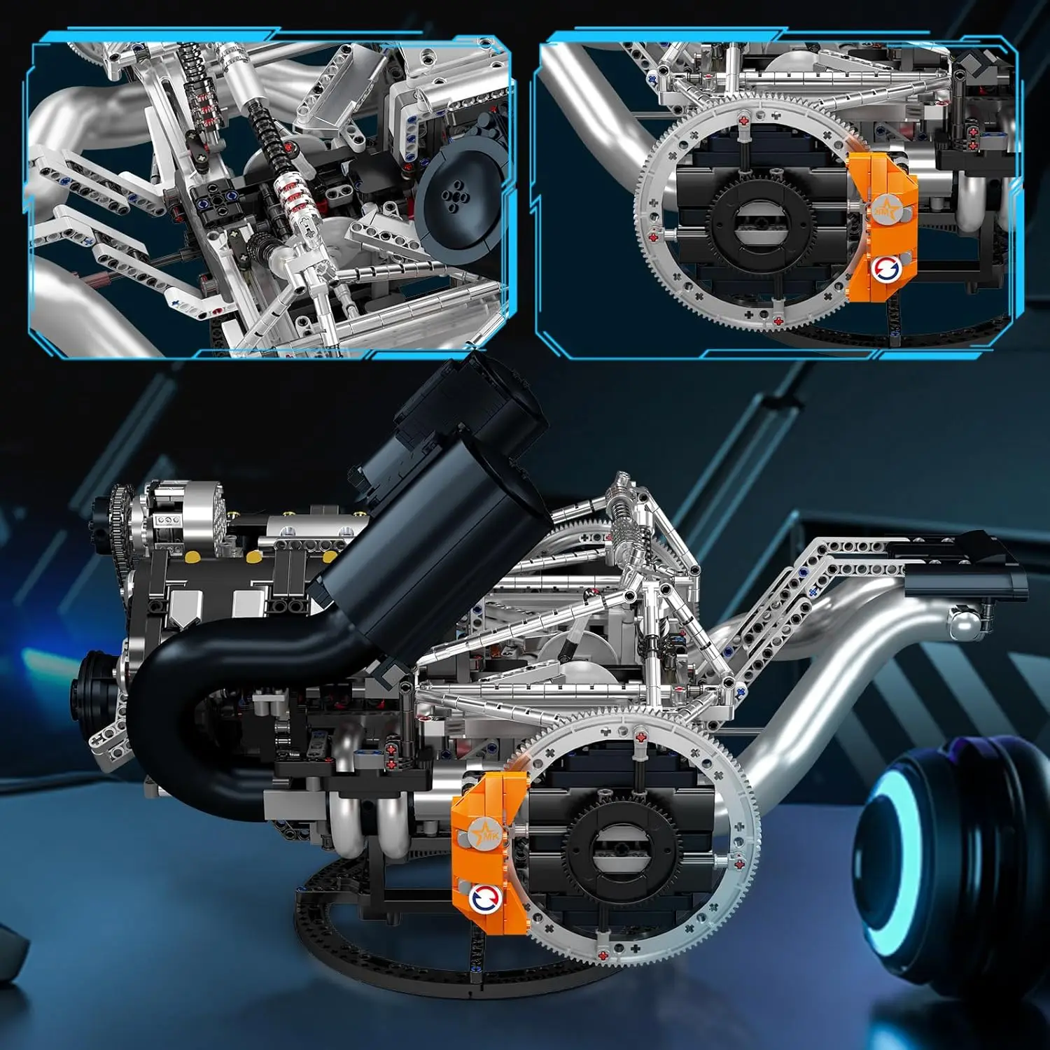 قالب الملك 10248 التقنية JZK V8 فرط المحرك اللبنات الجمعية محرك السيارة الخارقة مجموعات الالعاب الطوب للبالغين