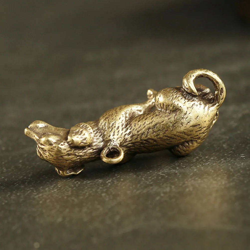

2pcs Puppy Decorative Pendant Vintage Brass Craft naments Exquisite Dog Pendants Hanging Copper Small DIY Office High Grade