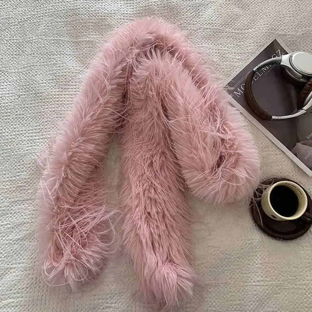 

Женский шарф из искусственного норкового меха, мягкий плюшевый длинный шарф, зимние теплые утолщенные шарфы, деформированный воротник на шею, подарок для девочек, пары, новогодний подарок