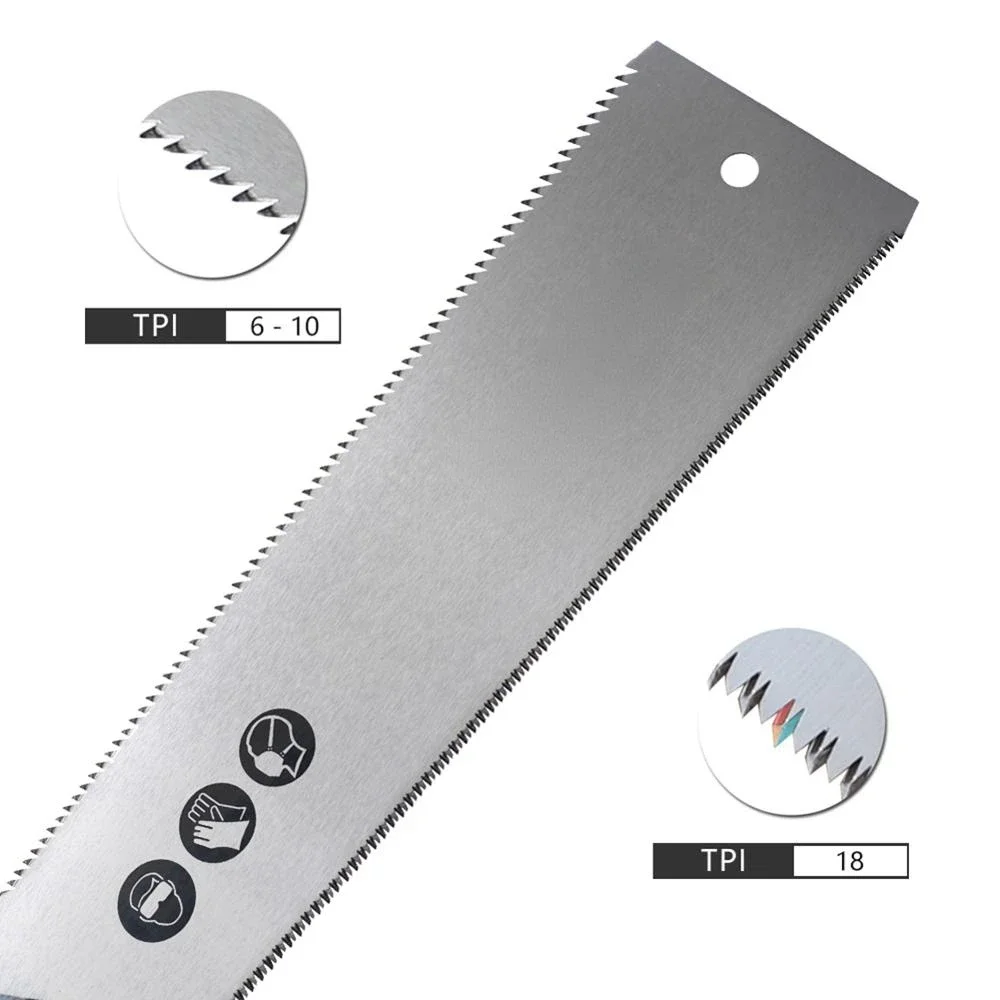 SK5 Steel Flexible Blade 6-10/18 TPI Hand Saw for Woodworking Cutting Double Edged Japanese Pull Saw 250mm