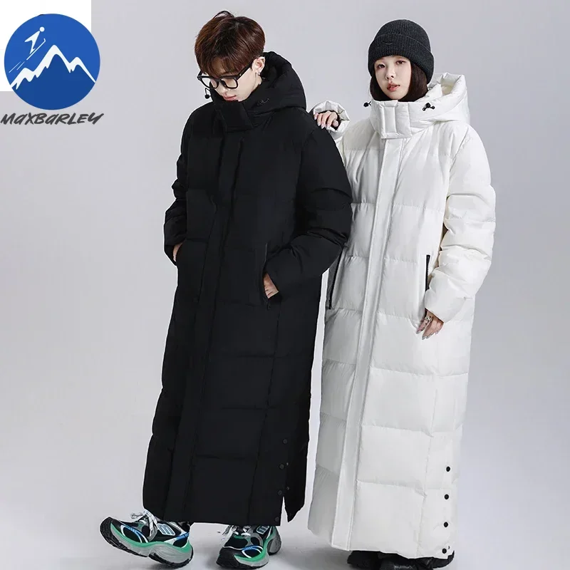 2025 Winter Long Down Jacket Mens Womens Luxury Lightweight Hooded Goose Down Warm Parka Streetwear Snow Ski Thick Puffer Jacket