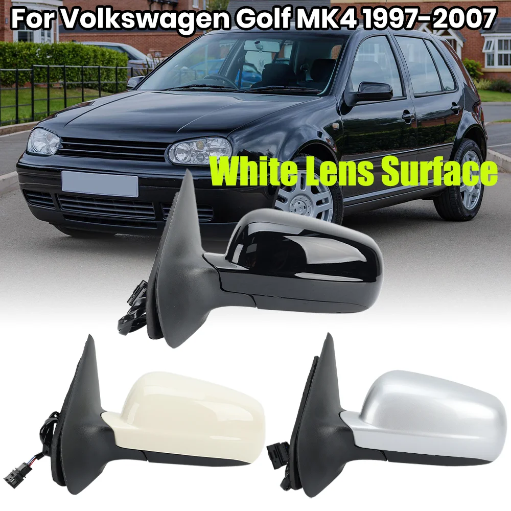 

Rearview Mirror Assembly For Volkswagen Golf MK4 1997 1998 1999 2000-2007 White Lens Heated Side Door Mirror Car Accessories