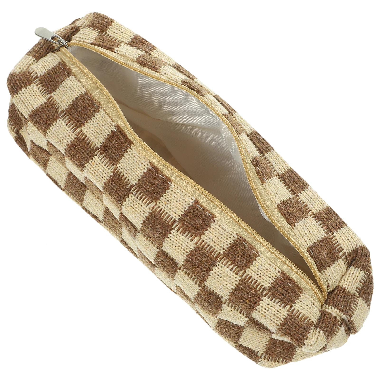 حقيبة أقلام رصاص على شكل شطرنج صغيرة الحجم وسعة كبيرة وخفيفة الوزن ومنظم قرطاسية محمول للطلاب والفنانين بسحاب