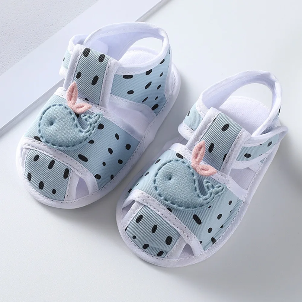 0-12M Newborn Baby Summer Sandals Kids Canvas Shoes Casual Soft Crib Shoes Toddler First Walkers Boys Girls Sandals