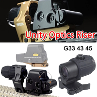 Tactical Unity Fast Mount 2.26 Inch Optics Riser For G33 G43 3X G45 5X Magnifier Scope 551 552 553 558 Holographic Red Dot Sight