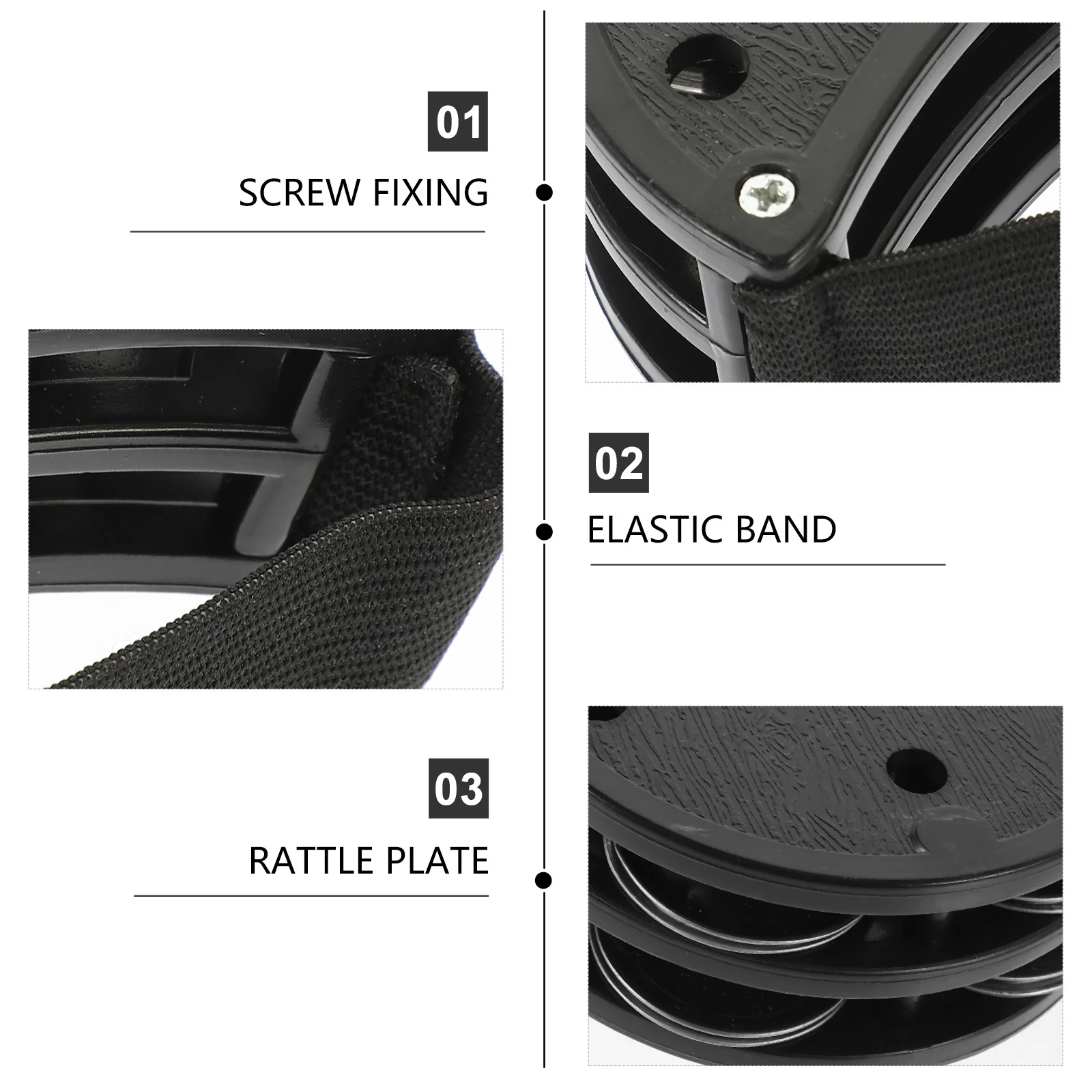 

2pcs Foot Tambourine For Adults Durable Percussion Instrument Metal Plastic Construction Church Dance Music Performance