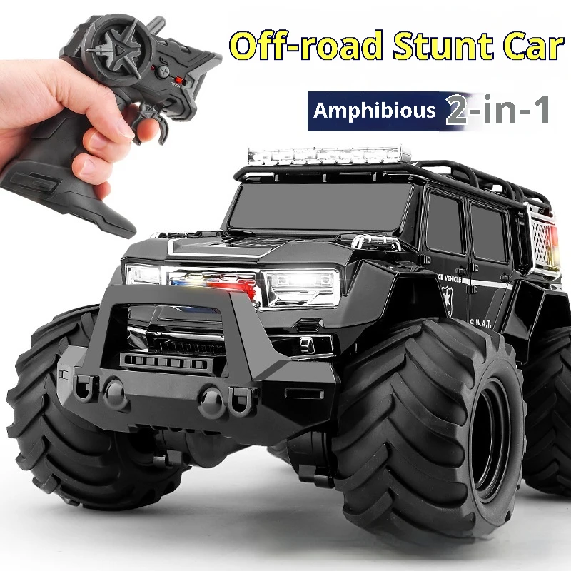 1:16 Scale 4wd Rc Amphibious Off-Road Climbing Car With Lights & Music Multi-Function All-Terrain Vehicle Electric Toy Gift For