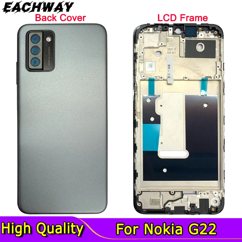 

6.5" For Nokia G22 LCD Front Frame Housing Battery Cover Door Case Replacement Parts For Nokia G22 Back Cover With Camera Lens