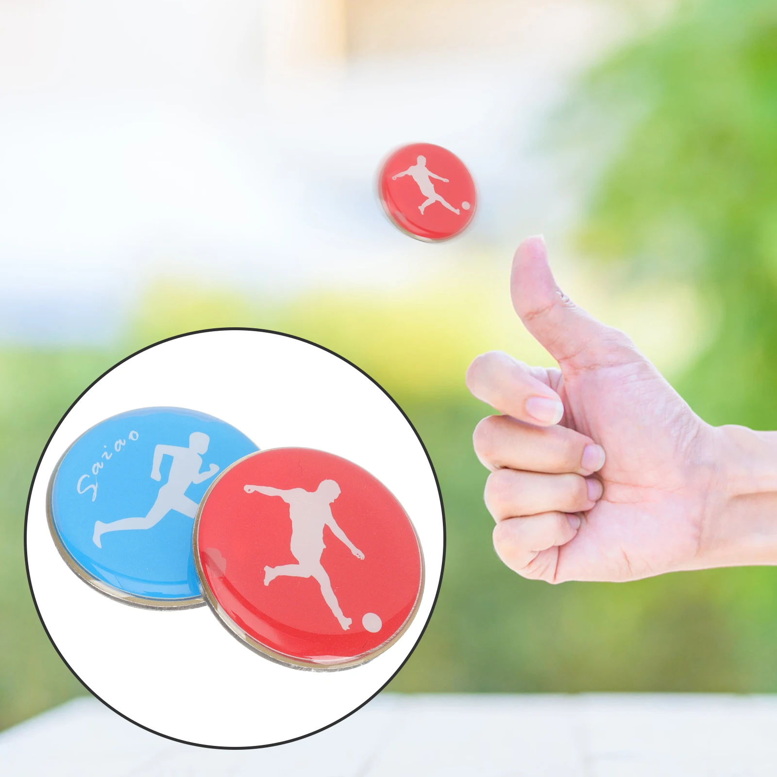 

2Pcs Football Referee Flip Coins Practical Toss Judge Durable Smooth Finish Easy Carry Long Service Life Competition