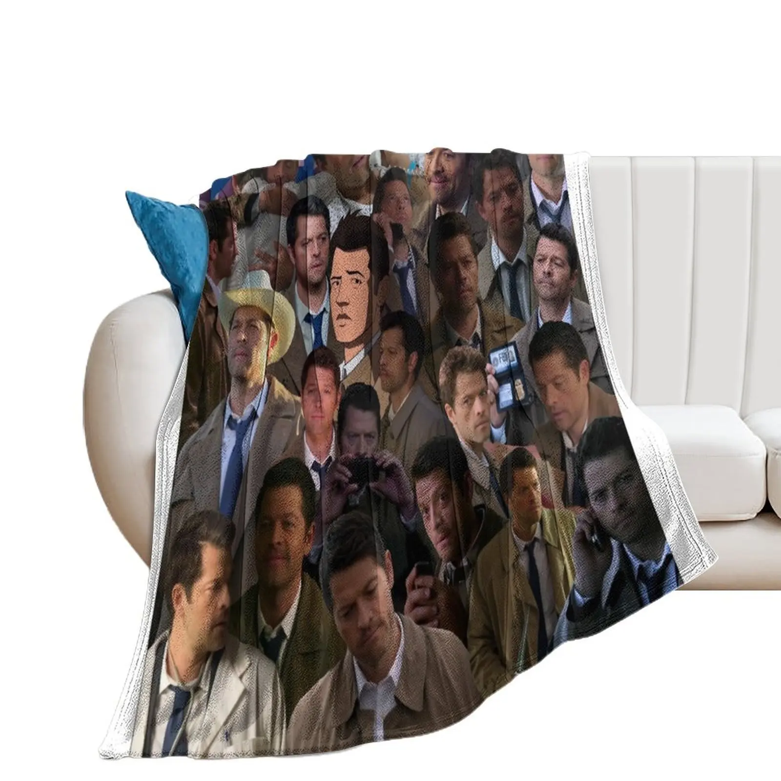 Castiel Collage Throw Blanket Thin Softest Blankets