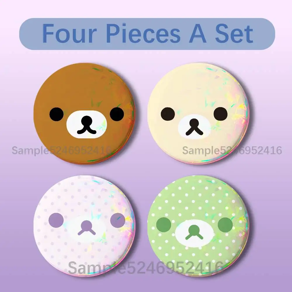 

R-RilakkumaS Cute 4 Pieces Set Badge Set Fashion Brooches for Women Men Backpack Accessory Bag Badge Jewelry Gift