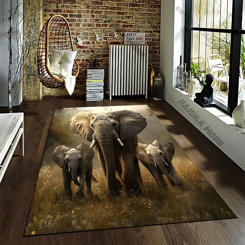 Elephants bonding nature serenitycarpet Yoga living room room decor children's crawling mat doormat area rug games floor mat