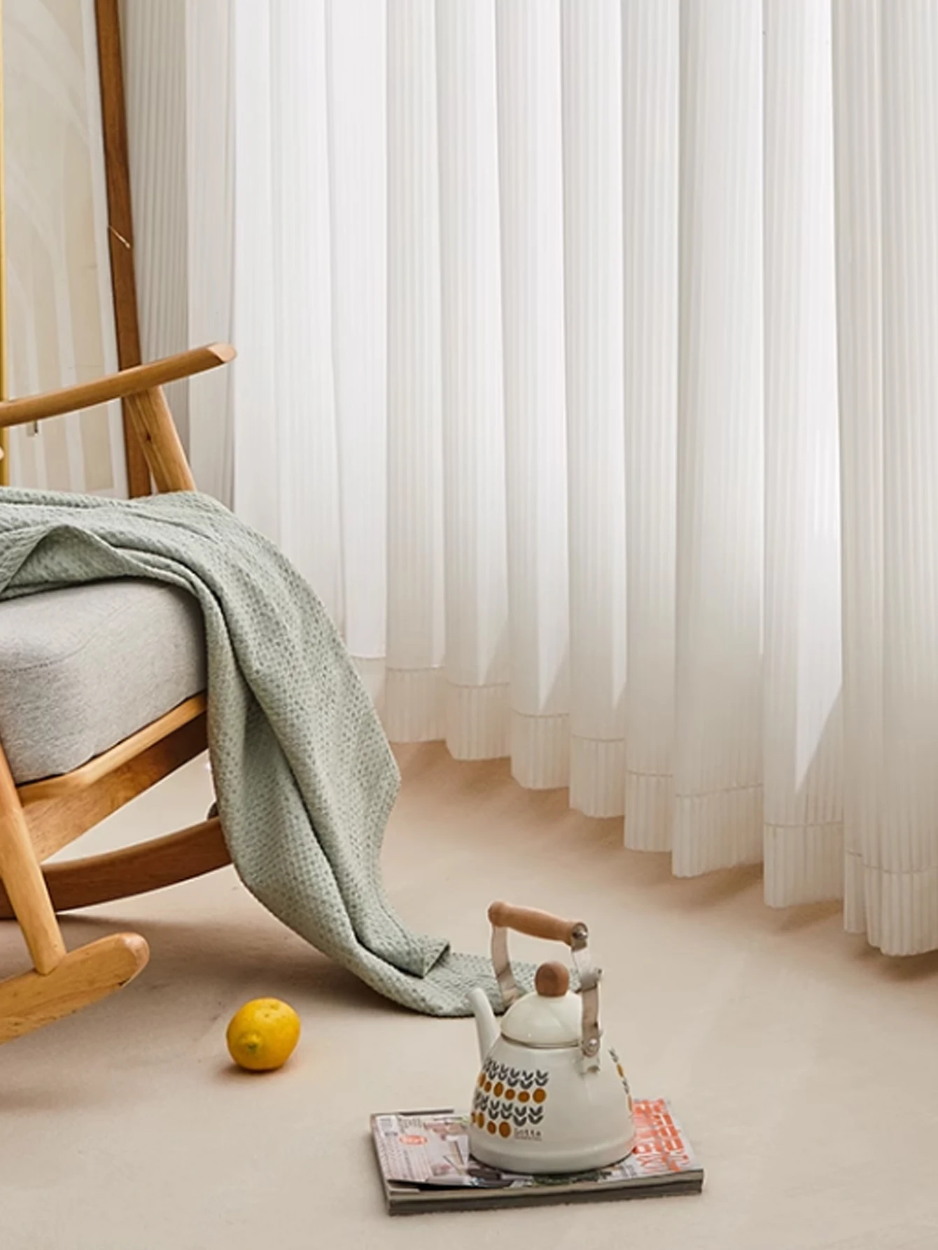 INS Korean French White non-perforated Curtains Sunscreen self-adhesive for Bookshelf curtain room hook and loop fastener