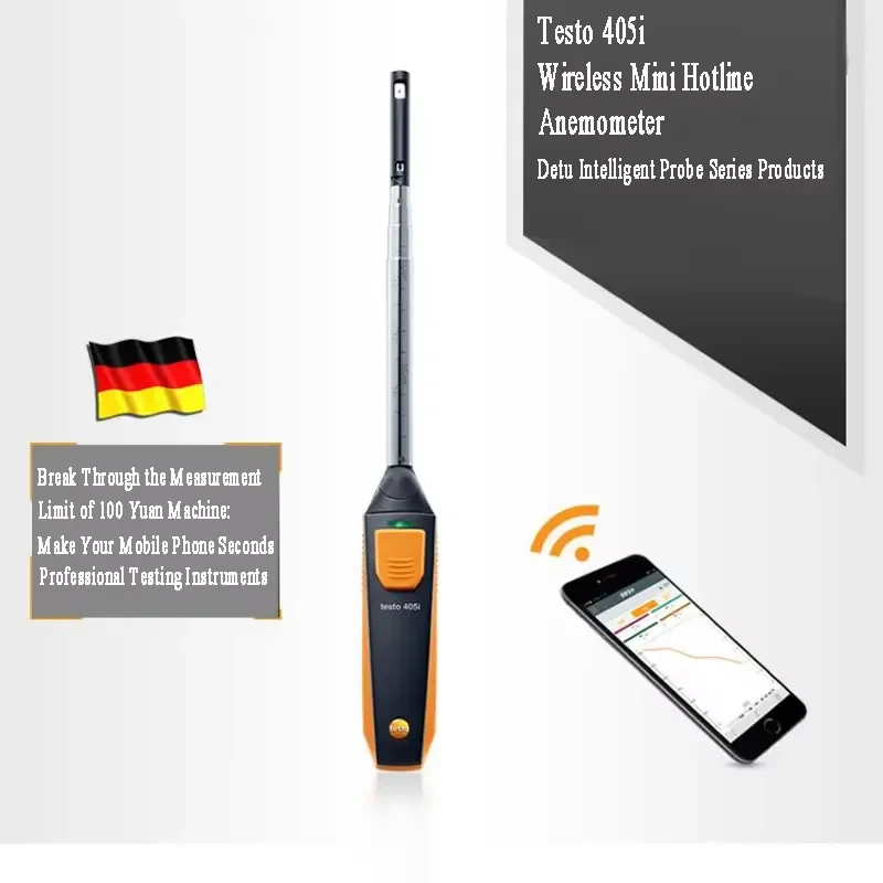 2026 Thermal Anemometer for Testo 405i 05601405 Smartphone-Compatible Air Flow Velocity Temperature Meter HVAC Testing Tool