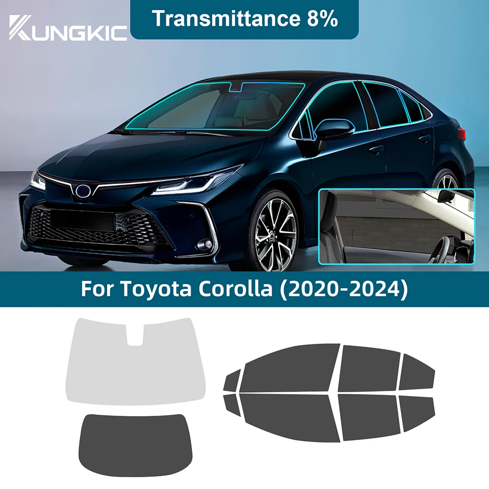 

Pre-cut Car Side Window Privacy Tint Film for Toyota Corolla 2020-2024 Auto Sticker Foils Solar UV Protector Mirror Films Black