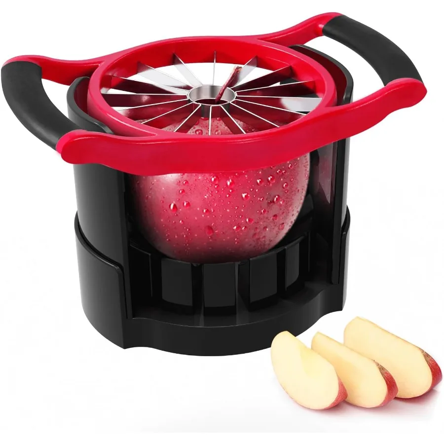 

Upgraded 5.12 Inch Large Apple Slicer Cut 16 Thin Slices All the Way Through HEAVYDUTY Stainless Steel Apple Corer Slicer for F