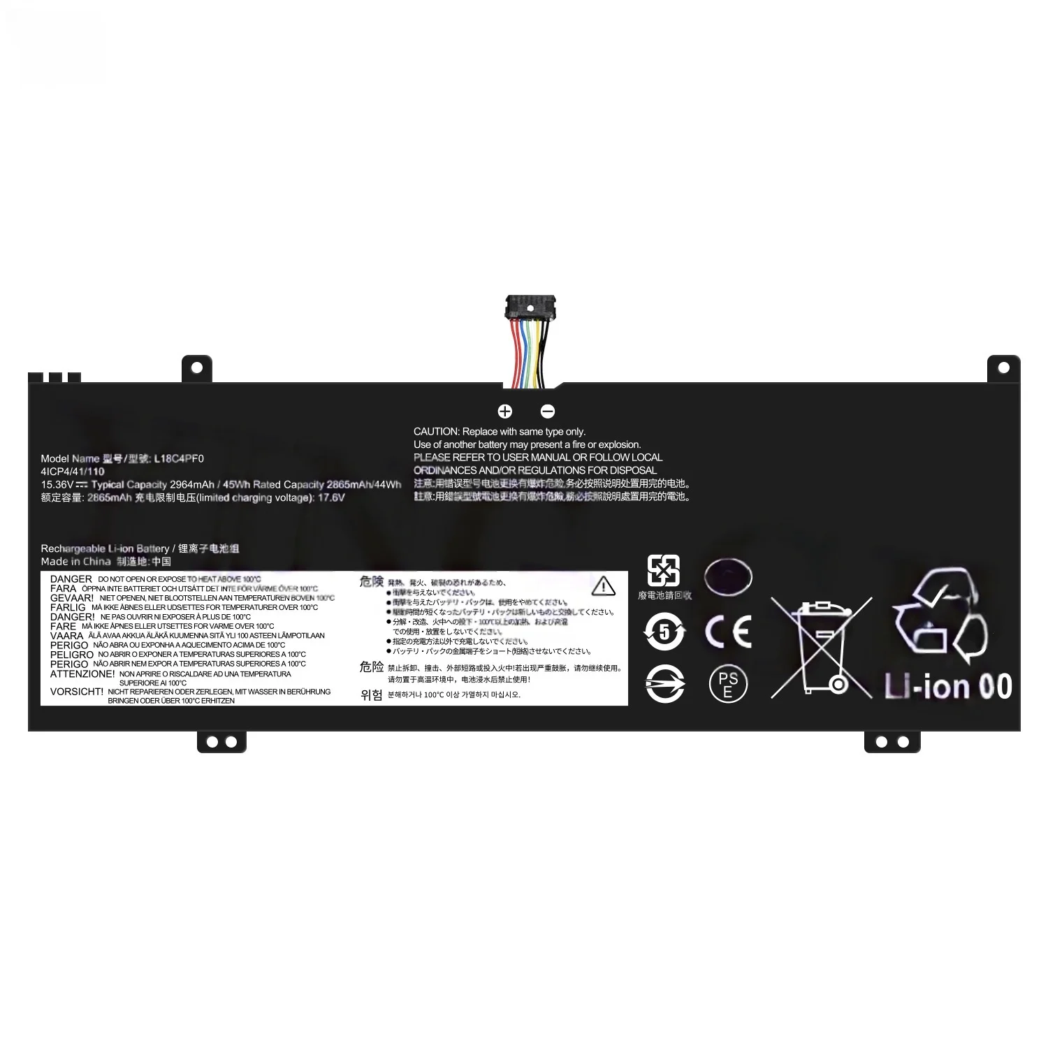 L18D4PF0 L18M4PF0 2964mAh Laptop Battery for Lenovo Yangtian S540-14 13-IWL V540-13 Lithium Rechargeable Battery