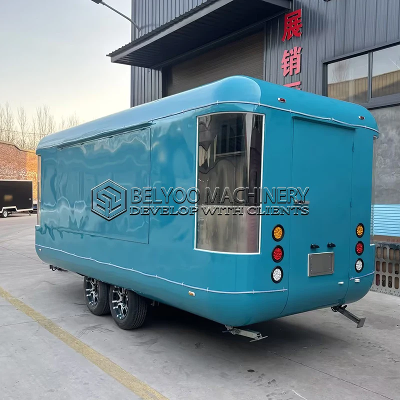 Belyoo Food Truck Multifunctional Fully Equipped Kitchen Taco BBQ Pizza Stand Snack For Festival Catering Urban Street Vending