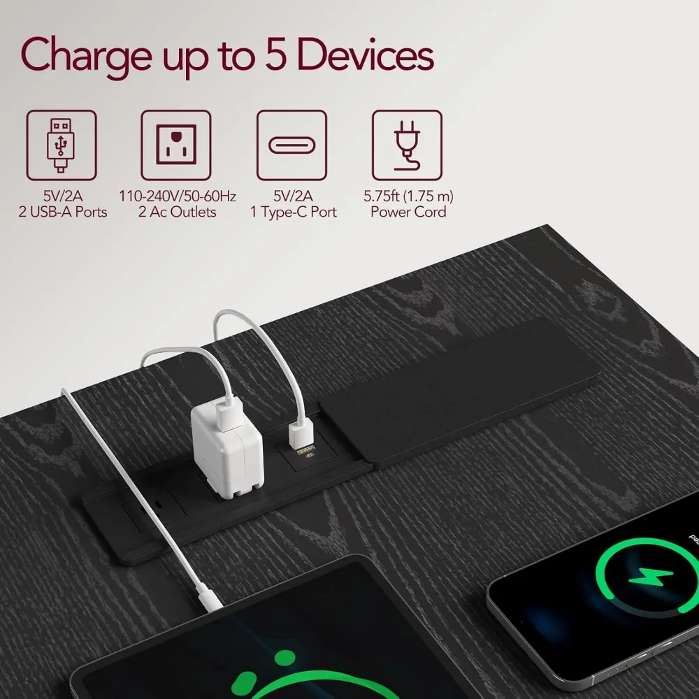 منضدة المزرعة مع قاعدة شحن، حامل ليلي عريض 18 بوصة مع أدراج وتخزين، طاولة جانبية مربعة بجانب السرير، fo #5