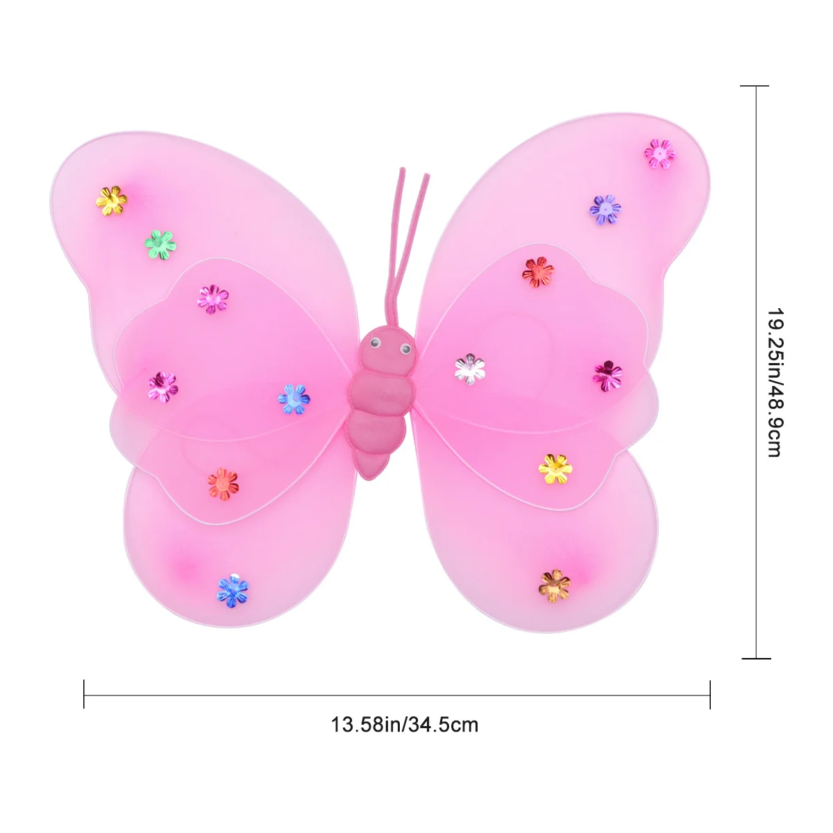 Ensemble d'ailes de papillon Double couche, 3 pièces, bandeau baguette, ailes de fée pour enfants, déguisement de fête d'anniversaire, ensemble d'ailes de papillons Cosplay