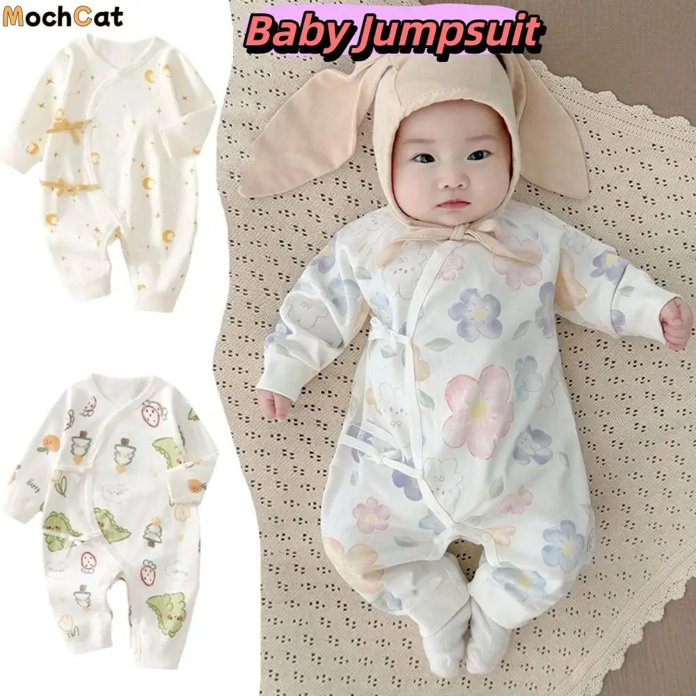 

Spring/Autumn Soft Baby Jumpsuit Cartoon Pattern Cute Printed Infant Romper Cotton Button Design Newborn Onesie Casual Outfit