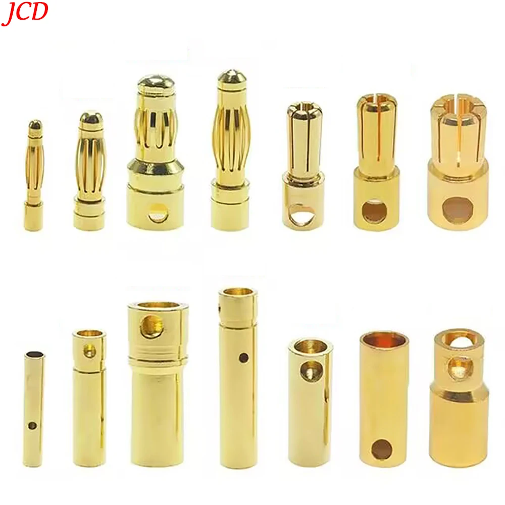 

5Piece 2.0mm 3.0mm 3.5mm 4.0mm 5mm 5.5mm 6.0mm RC Gold Bullet Banana Connector plug for ESC Lipo RC battery Plugs