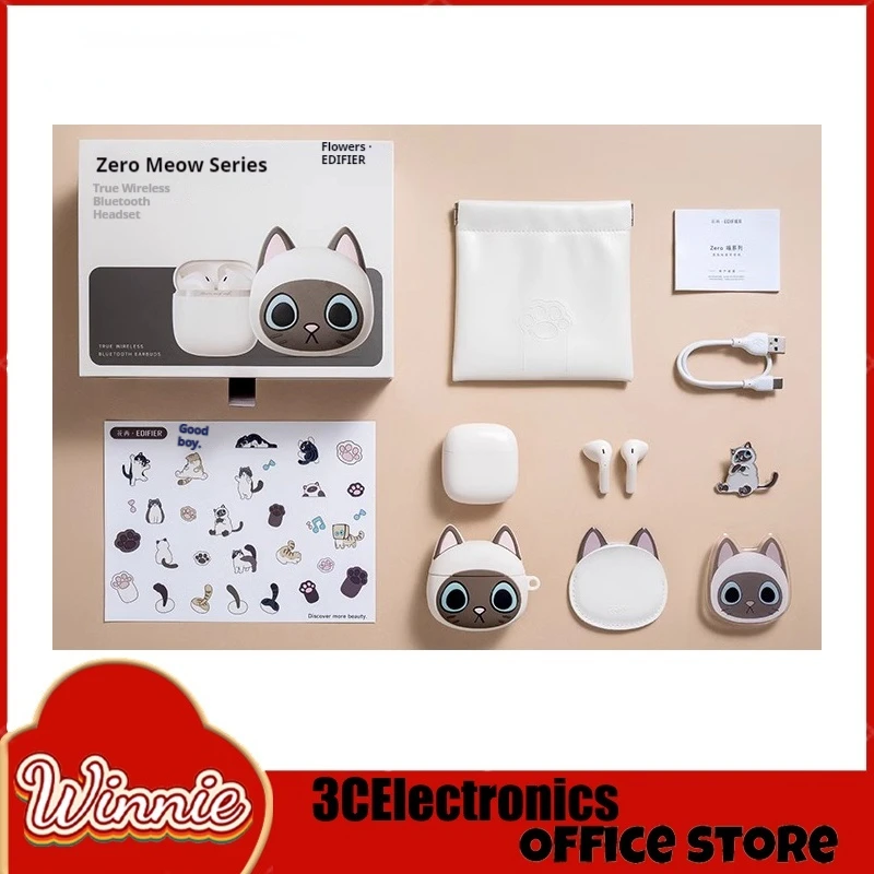 

Eidifier Zero Cat Series True Wireless Bluetooth Earphones Cute Cat Theme Gift Box Half In Ear Bluetooth Earphone Birthday Gift