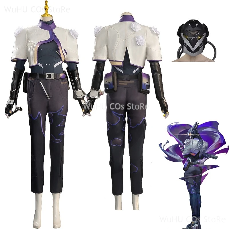 Gioco Valorant Cosplay Vyse Costume Cosplay Vyse Maschera Scarpe Uomo Donna Halloween Party Carniavl Party Gioco di ruolo Costume