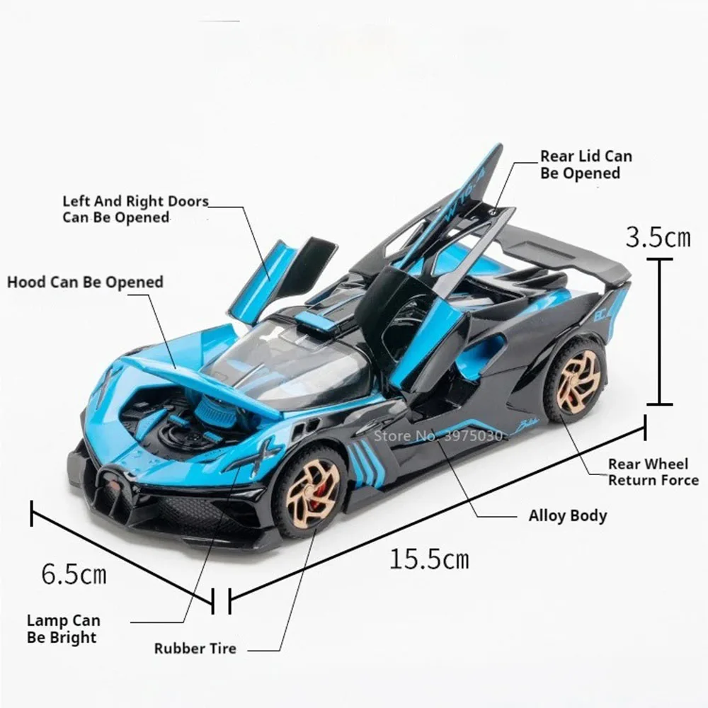 1:32 DIVO Bolide Modele Samochodów Metalowe Odlewane Zabawki Światło Muzyka Supercar Koła Napędzane Ciągnięciem Samochody Sportowe dla Chłopców Dekoracje Prezenty