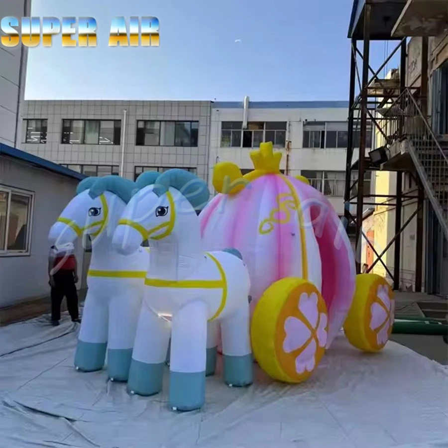 어린이 파티용 공주 동화 풍선 아름다운 마차 모형
