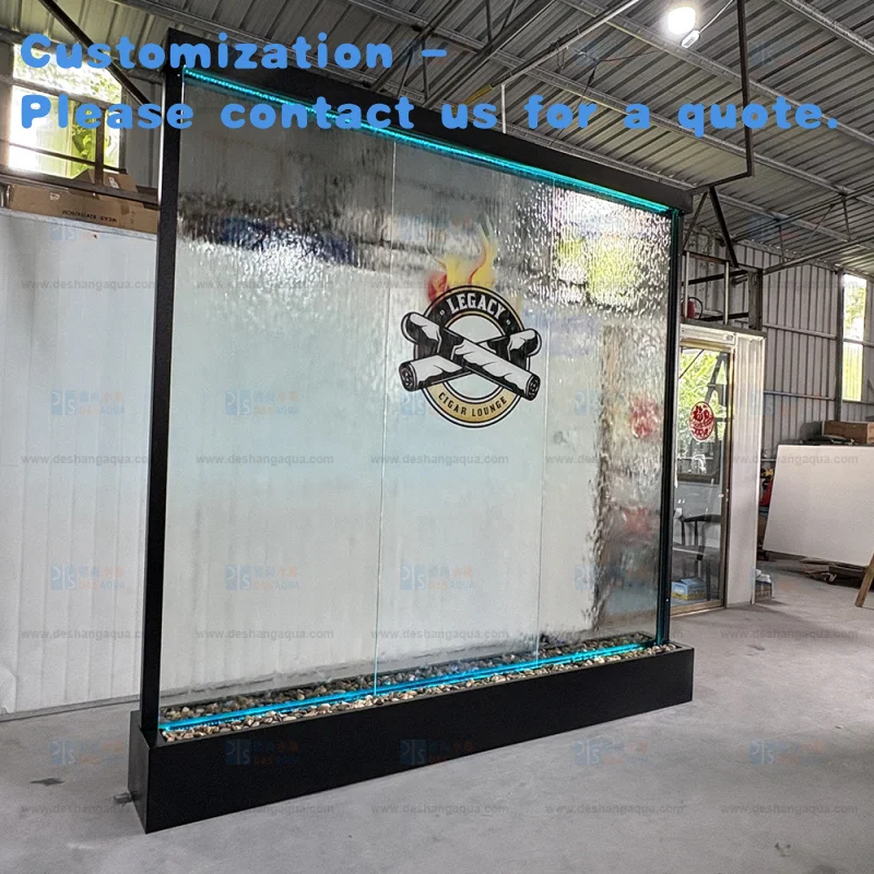

custom.Customized Contemporary Rectangle Glass Waterfall Fountain Company Four Seasons Use Spa Hotel Restaurant Shoppin