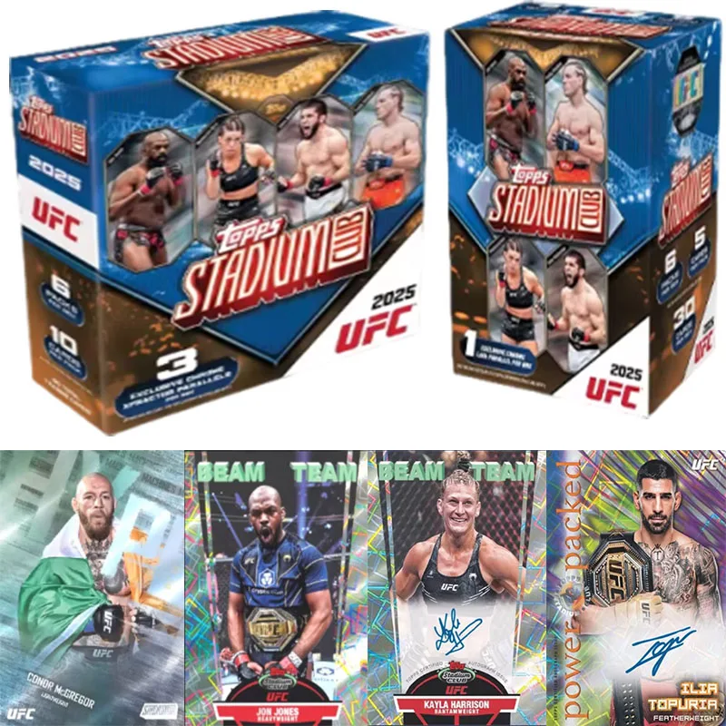 Официальный подарочный набор коллекционных карточек Topps UFC Stadium Club MMA 2025: редкие индивидуальные карточки для коллекционирования