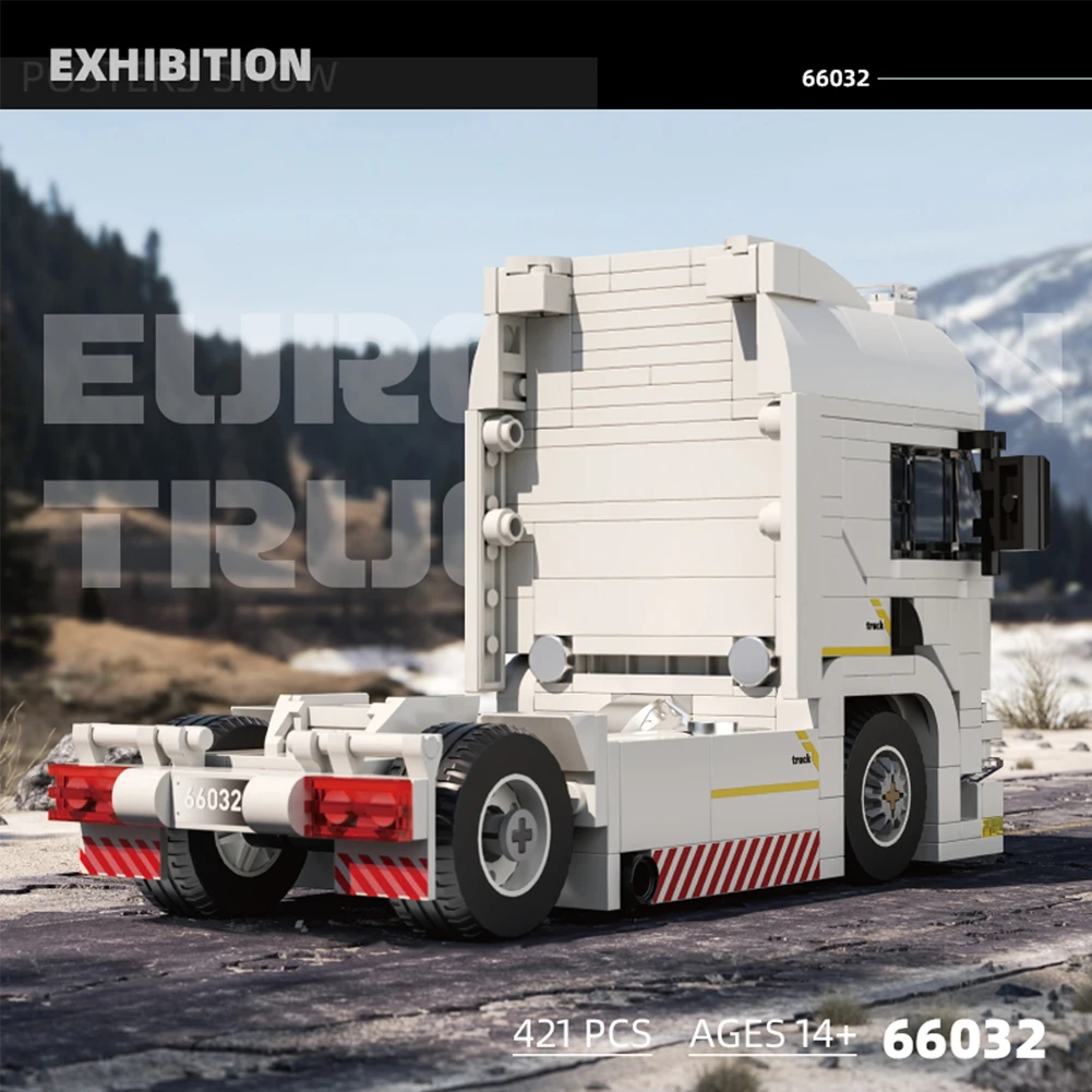 Seria pojazdów inżynieryjnych Model samochodu Amerykański i europejski ciężarówka z przyczepą kontenerową Cysterna na paliwo Klocki konstrukcyjne MOC Zabawki Prezent dla dzieci