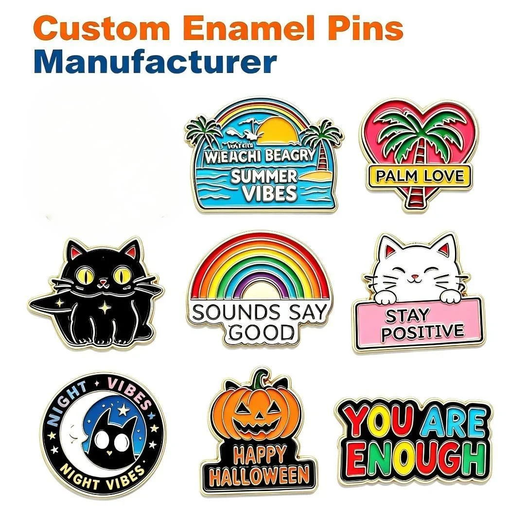 Custom Badge Personalized Lapel Pin Enamel Pin Manufacturer Zinc Alloy Gold Plated Soft Hard Enamel Cute Cartoon Metal Brooch