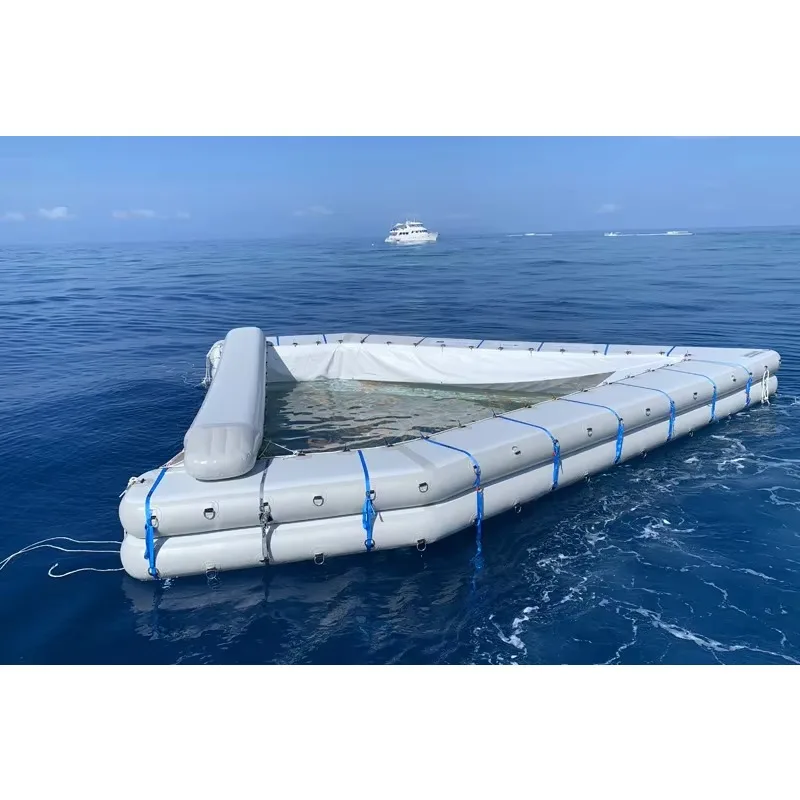 عالية الجودة OEM المحمولة حوض رشاقته العائمة منصة قطرة غرزة النسيج نفخ بركة البحر مع صافي