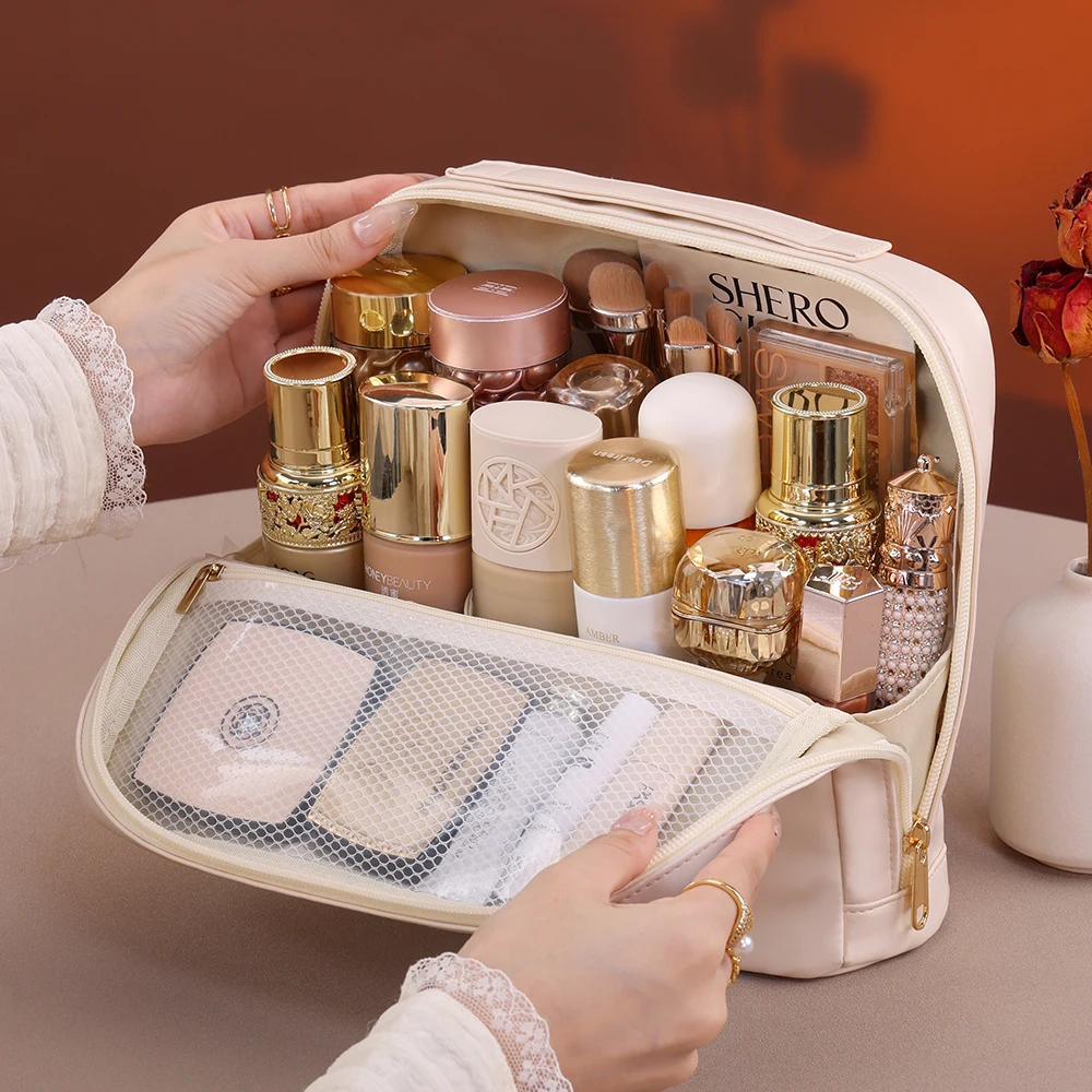 Tragbare Steh-Tasche für Reisen, Wasserdichte Toilettenartikel-Aufbewahrungstasche für Kosmetikartikel, Make-up-Organizer für Frauen – Detail 17