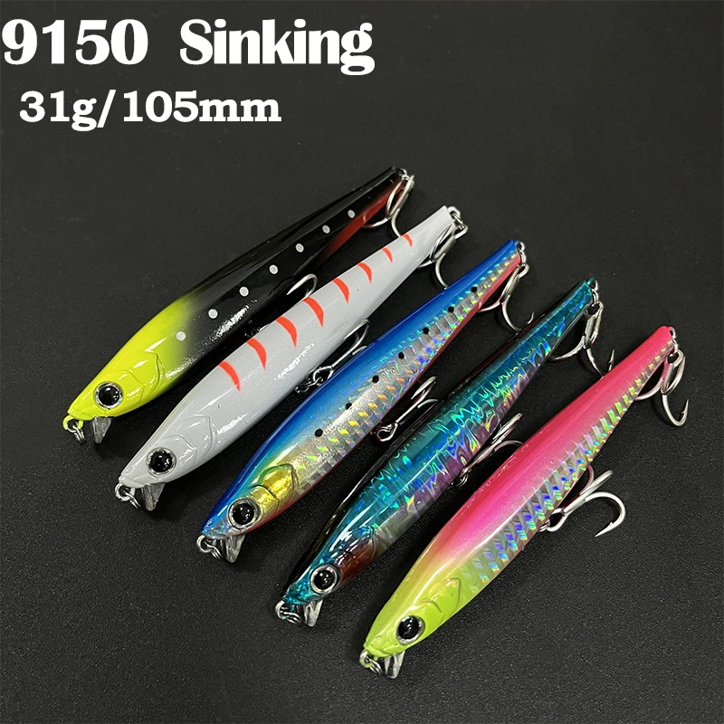 

Japanese Heavy Minnow Sinking Fishing Lure 105mm31g Casting Saltwater Artificial Hard Bait Long Shot Sea Fishing Trolling Minnow