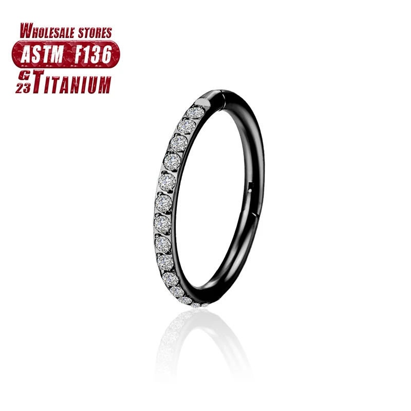 F136 Titan Piercing Schwarzer Nasenring Implantatqualität Scharnier Seamles Ohrring Clicker Knorpel Septum Daith Tragus Schmuck Geschenk – Detail 29