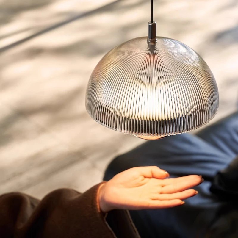 Modern Art Living Room LED Pendant Light Optical Lens Design Italian Round Table Lamp Creative Home Large Lighting Fixture
