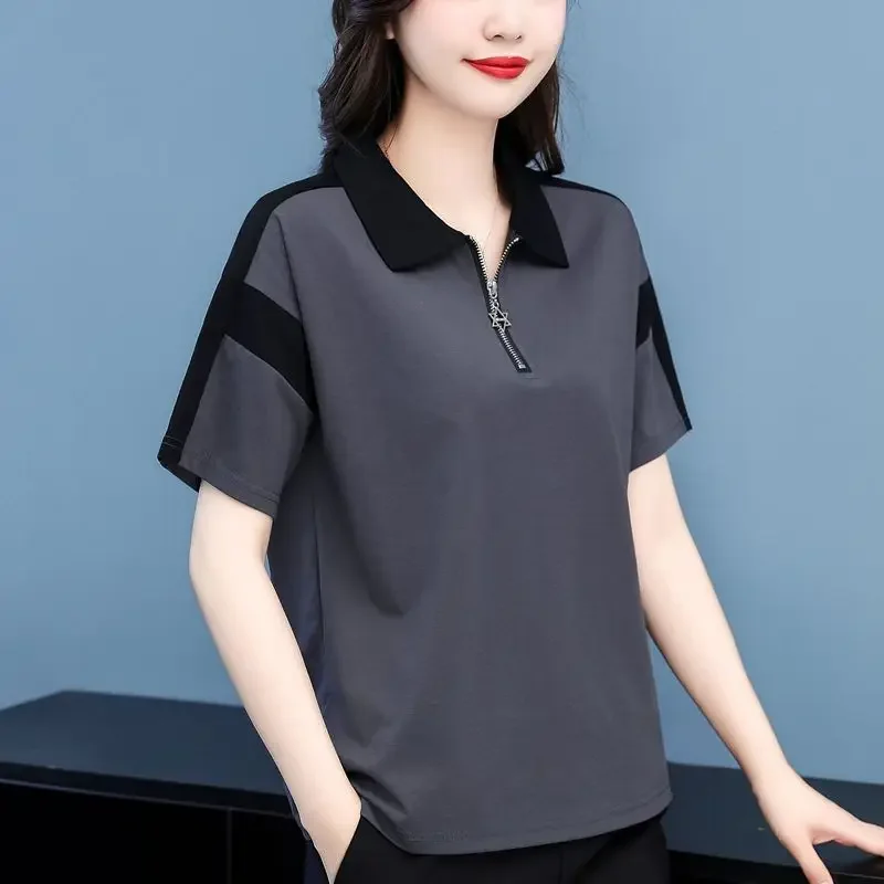 تي شيرت صيفي برقبة بولو للنساء تي شيرت نسائي فضفاض للشباب جمالي شبابي أنيق فاخر رخيص العرض غير الرسمي