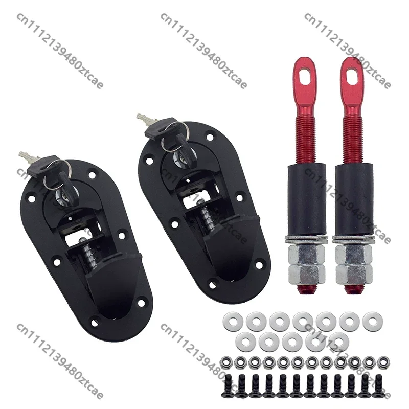 Racing Vehicle Spare Parts Black Carbon Fiber Decorative Engine Hood Latch Lock Assembly