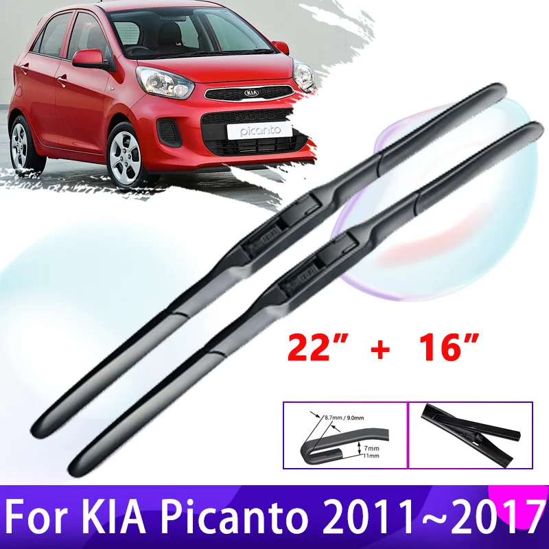 for KIA Picanto Morning 2011~2017 2012 2013 2014 2015 Front Windscreen Windshield Wipers Blades Car Accessories Car Wiper Blade