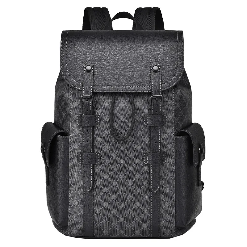 2024 New Shoulder Bag Men\'s Casual Texture Business Computer Bag Senior Sense of The Old Flower Business Trip Travel Backpack